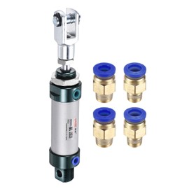 YOKIVE Pneumatic Air Cylinder, with Y Connector and Quick Fittings, Great for Punching Machines, Pneumatic System, Material Handling (MAL 25x25)