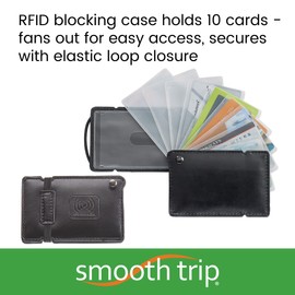 Smooth Trip Faux Leather Slim RFID Wallet with Ten Easy Access ID and Credit Card Sleeves