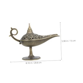 STOBAZA Arabic Incense Burner: Vintage Lamp Incense Burner - Retro Aromatherapy Censer for Zen Meditation Altar Tea Ceremony Home Tabletop Decoration
