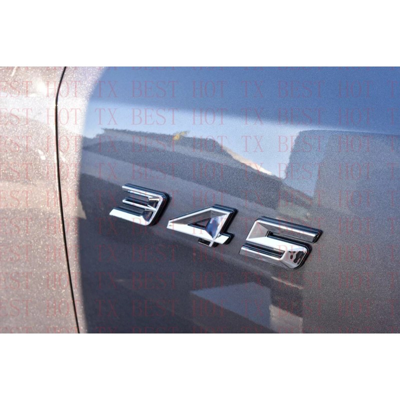 TD SHOP (2pc) Chrome Black 345 Badge Emblem for MOPAR