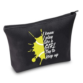 JXGZSO Tennis Gifts Tennis Player Gifts Tennis Team Women Gifts for Tennis Lover I Know I Play Like A Girl Try to Keep Up (Play Like Tennis BAG)