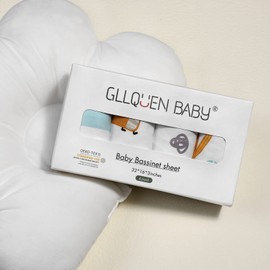 GLLQUEN BABY 4Pack Moses Basket Fitted Sheets, Newborn Pram Sheets Fitted, 100% Microfiber Oeko-tex100 Cozy and Breathable Crib Baby Bassinet Sheets for Boy and Girl, Easy Care Soft Fitted Sheet