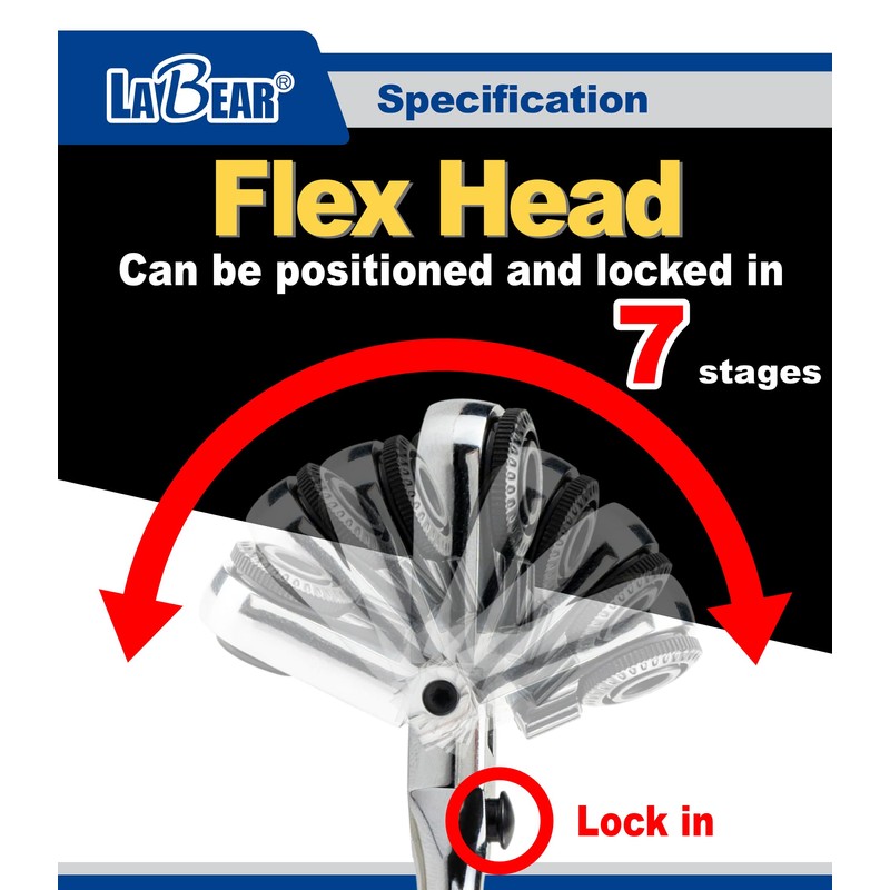 LABEAR - Flat End Flex Head EDC Ratchet Wrench Set
