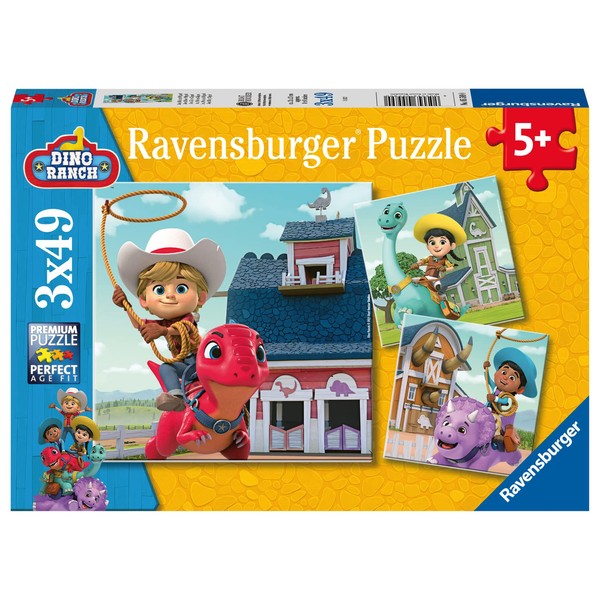 Ravensburger 5589 Dino Ranch Jigsaw Puzzles for Kids Age 5 Years Up-3x 49 Pieces