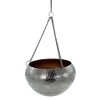 DARO DEKO Metal Hanging Basket Silver with Hammered Structure Diameter