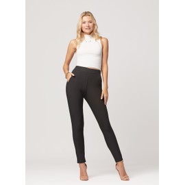 Conceited Dress Pants Women - Stretchy - Tummy Control - All Day Comfort Wear to Work - Womens Dress Pants in Regular and Plus Size - Amplify - Black - Medium