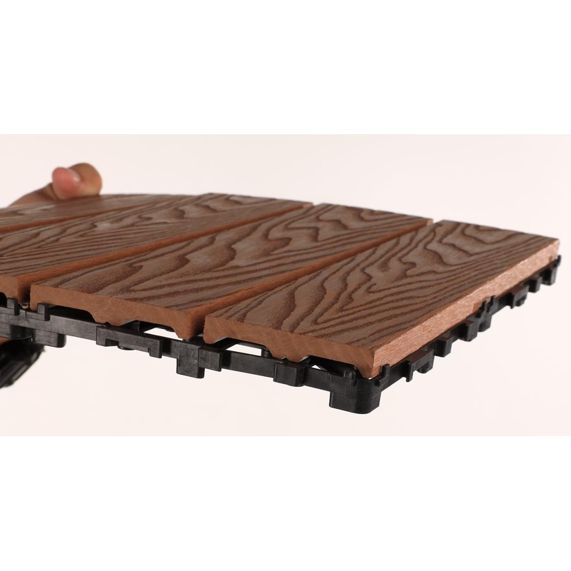 IDZO Wood Plastic Composite Deck Tiles Set of 10, Sustainable