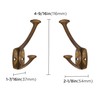 ZAUYX 5 Pack Antique Brass Hooks Decorative Heavy Duty Solid