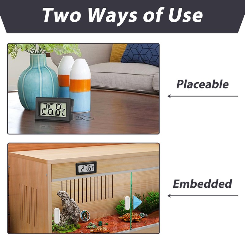 4 Pcs Digital Thermometer Temperature, Fridge Thermometer with External Probe