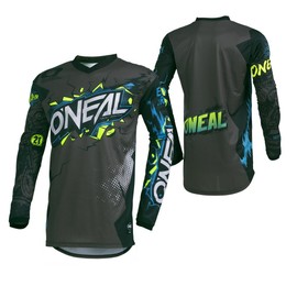 O'Neal Element Villain Playera para hombre, S, amarillo neón, Gris, Pequeño
