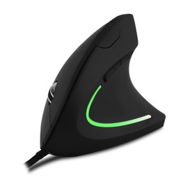 Vertical Mouse USB Wired Large XL Vertical Ergonomic Ergonomic Mouse 3200 DPI High Precision Optical Gaming Mouse with Breathing LED Light 5 Buttons Right Handed PC Laptop Computer Large Hand Black