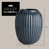 Kahler Hammershoi Vase, Anthracite Grey, 8.3" H x 6.7" D,