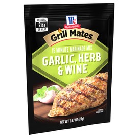 McCormick Grill Mates Garlic, Herb & Wine Marinade Mix, 0.87 oz (Pack of 12)