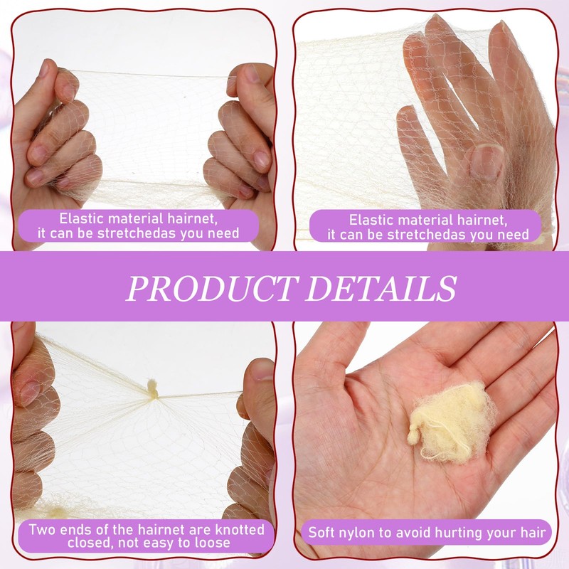 Piriuuo Pack of 30 Hair Nets Bun Invisible Hair Nets