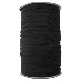 Trimming Shop 12 mm Elastic Band, Elastic Band for Sewing and Knitting, Flat Rubber Band for DIY, Clothing, Crafts, Elastic Band for Waistband, Jewellery Making, Black Elastic Band, 100 Metres