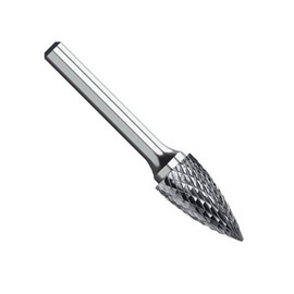 Kodiak Cutting Tools KCT124485 USA Made SG-42 Pointed Tree Shape Carbide Bur, Single Cut, 1/8" Diameter, 1/8" Shank