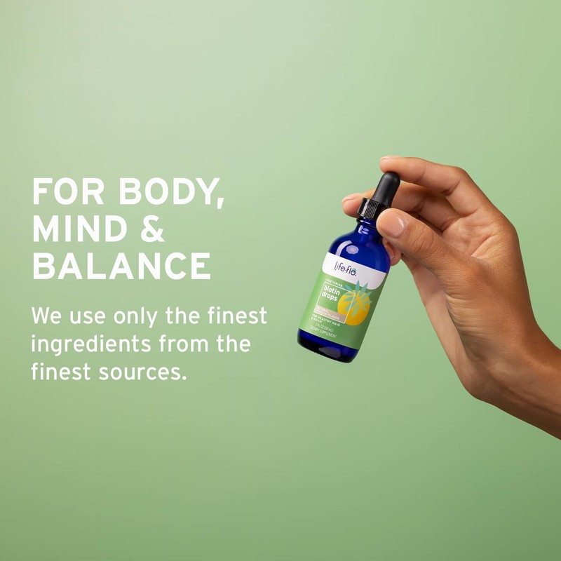 Life-Flo Biotin 10000mcg Drops with Vitamin D3, High Potency Liquid