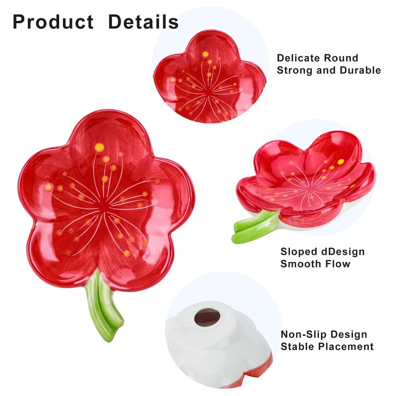 HuaLiSiJi Ceramic Soap Dish with Drainage Pretty Soap Dish Ceramic