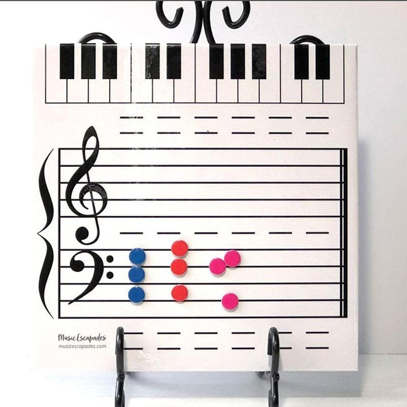 Hopowa Music Whiteboard with Dry Erase Marker and 70 Pieces