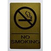 NO Smoking Sign Antique Brass Gold (Aluminum, Gold/Black,Size 6X9) The