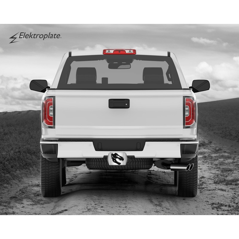 Elektroplate Metalhead T-Rex All Metal Chrome Hitch Cover for Trucks