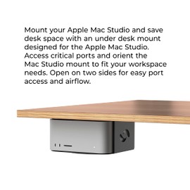 HumanCentric Under Desk Mount Compatible with Mac Studio Mount, Secure or Hide Your Mac Studio Under Desk with an Apple Mac Studio Mount, Desk Mounting Stand for Apple Studio Mount, Mac Studio Mount
