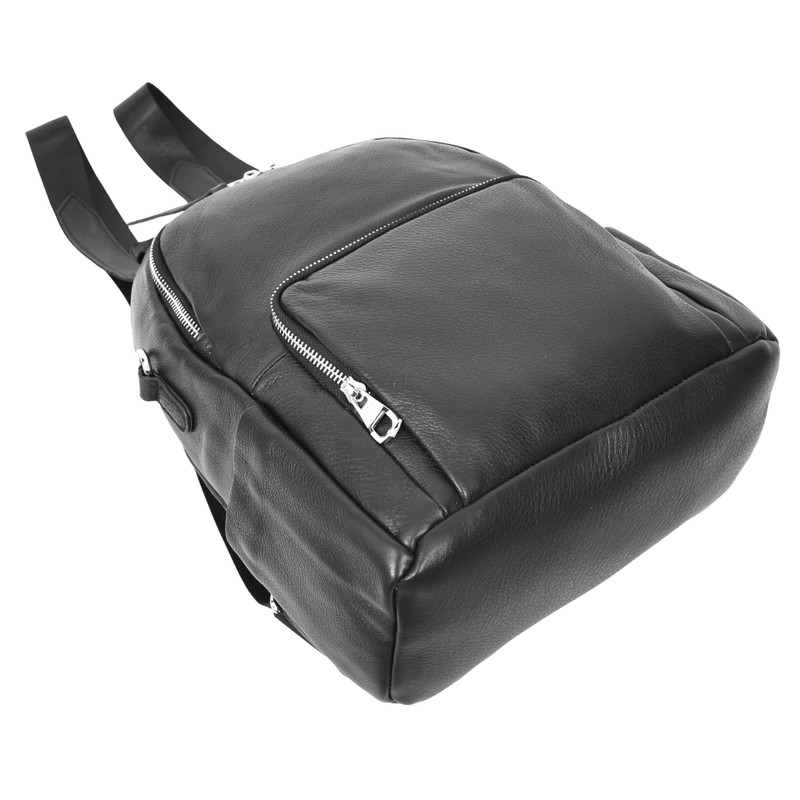 Womens Real Leather Fashion Backpack Casual Style Eliza (Black)