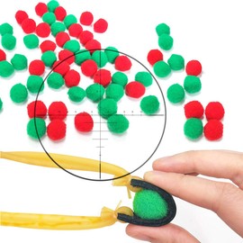 TOPRADE Red & Green Felt Ball/Fuzzy Ball Cotton Pellets Slingshot Ammo Safe Children Kids …