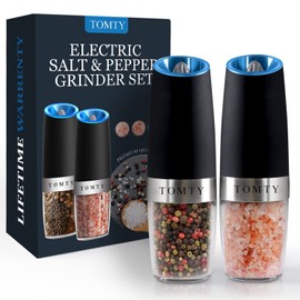 TOMTY Gravity Electric Salt and Pepper Grinder Set: Ideal Gifts for Women and Men, ...