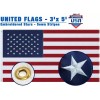 Qlash American US Flag Heavy Duty Nylon Double Stitching Embroidered