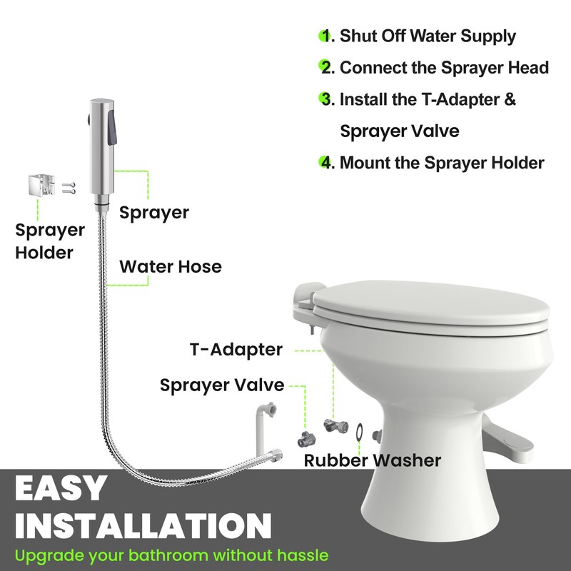 Terapaton RV Bidet Sprayer, RV Handheld Bidet with Water Hose