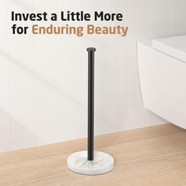 KES Matte Black Toilet Paper Holder Stand with Heavy Marble Base, Bathroom Toilet Paper Tissue Storage, Free Standing Toilet Paper Roll Holder 3 Rolls 18/8 Stainless Steel, BPS202S39-BK