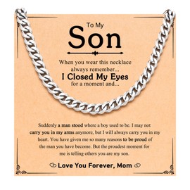 PINKDODO Gifts for Son from Mom, Son Necklace Easter Gifts for Teens Boys Teenage Ideas 16 18 20 21 Year Old Birthday Christmas Stuffers Gifts for Adult Son Men Guys