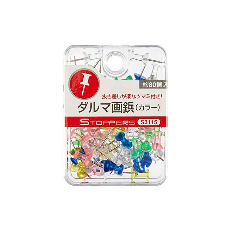 ハピラ ダルマ画鋲 クリアーカラー 約80個入×色込10セット SCS3115