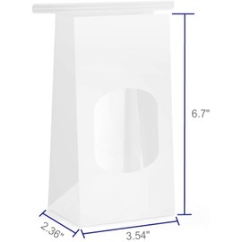 BagDream Bakery Bags with Window Kraft Paper Bags 50Pcs 3.54x2.36x6.7 Inches Tin Tie Tab Lock Bags White Window Bags Cookie Bags, Coffee Bags, Treat Bags, Popcorn Bags