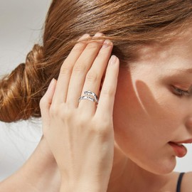 POPLYKE Faith Hope Love Cross Rings Sterling Silver Faith Adjustable Wrap Rings for Women Inspirational Jewelry Gifts