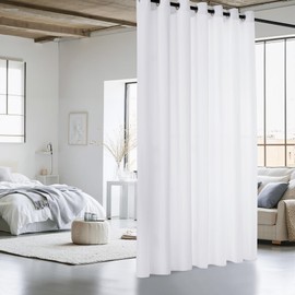 NICETOWN Non-See-Through Curtain for Patio Sliding Glass Door, W100 x L108 in, Light Filtering Room Divider for Hospital, Bedroom Living Room Privacy Shade Extra Wide, Pure White, 1 Panel