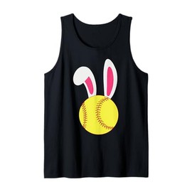 Bunny Easter Ears Softball Catcher Pitcher Tank Top