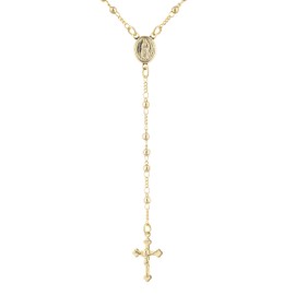 JOTW Gold Overlay 18" Pendant Necklace (Jesus Piece On The Cross Pendant & Virgin Mary Charm)
