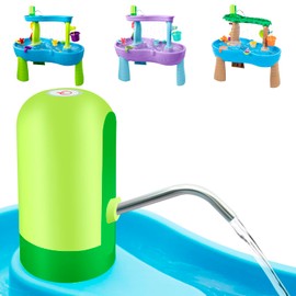Intoypad Ultimate Water Table Pump: 3 Hours of Non-Stop Fun Rechargeable Battery Powered Water Pump for Toddlers Water Play Sand Table Toys Accessories Summer Outdoor Game Toys for Kids Green