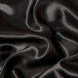 AShanlan Bettwäsche Set Satin 135x200 Schwarz Uni Einfarbig Deckenbezug 100% Glatt Angenehm Glanzsatin Polyester - 1 Bettbezug 135 x 200 + 1 Kissenbezug 80 x 80 cm