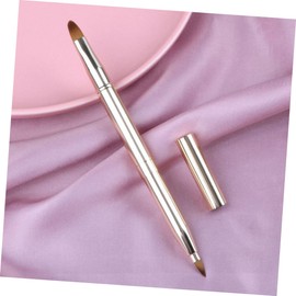 Healeved 2pcs Retractable Dual-ended Lip Brush with Cover Lip Applicator Women and Girls Rose Gold and Bright Pink
