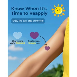 160 Pack UV Detection Stickers for Sunscreen Cute Shape - Sun Protection Stickers for Kids Adults -Waterproof Sunscreen Dots UV Patch Sunblock Stickers SPF Sensing Patches for Reapplying Reminder