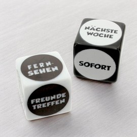 MIJOMA Entscheidungswürfel 2er-Set – Lustiges Würfelspiel für schnelle Entscheidungen – Perfekt für Unentschlossene – Party & Freizeitspiel