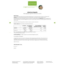 Sanct Bernhard Cod Liver Capsules with Cod Liver Vitamin A, D3 200 Capsules