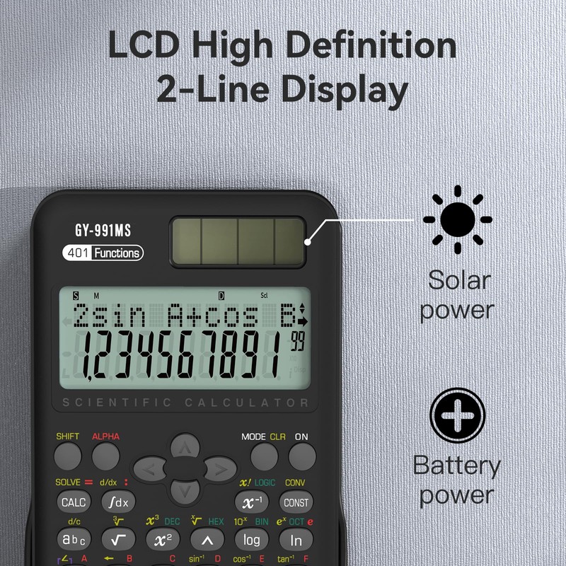 Scientific Calculator for Students, ROATEE 2 Line Display Scientific Calculator