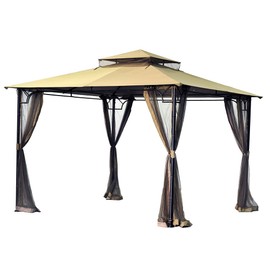 Garden Winds Replacement Canopy Top Cover for Bamboo Look Gazebo - Riplock 350 - Beige