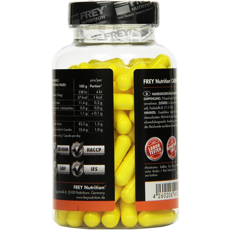 FREY Nutrition CARNITIN CAPS, 120 Kapseln - weltweit hochwertigste L-Carnitin