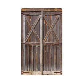 Brown Barn Door Blank Wall Plate 1 Gang No Device Single Blank Switch Plate Outlet Covers, Western Rustic Wood Farmhouse Decorative Wall Plates, 4.50 x 2.76 Inch