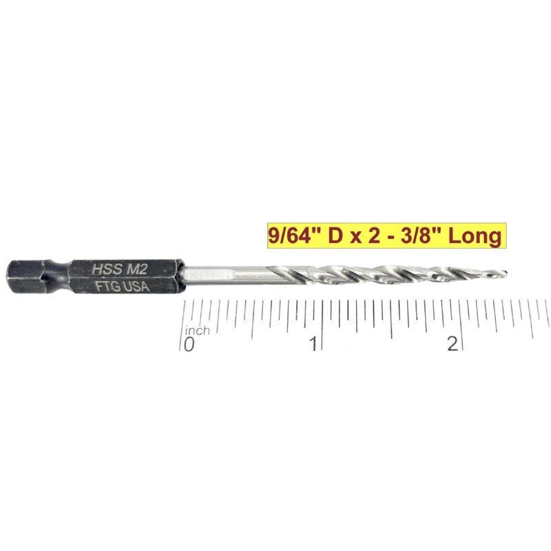 FTG USA 6 Pc #6 (9/64") Countersink Drill Bit Set